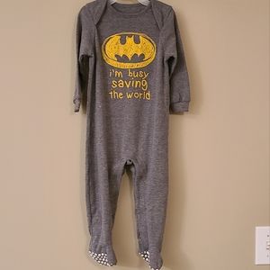 Batman grey one piece footie/sleeper
